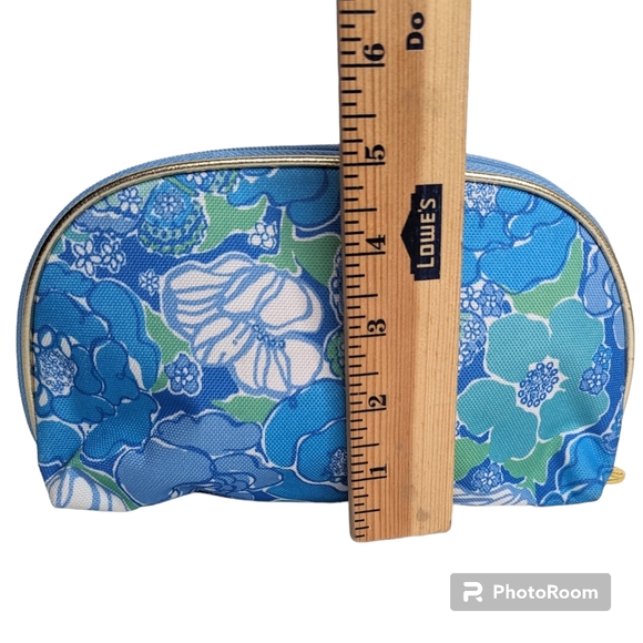 Estee Lauder Lilly Pulitzer For Estee Lauder Blue Floral Cosmetic Bag - Picture 6 of 10